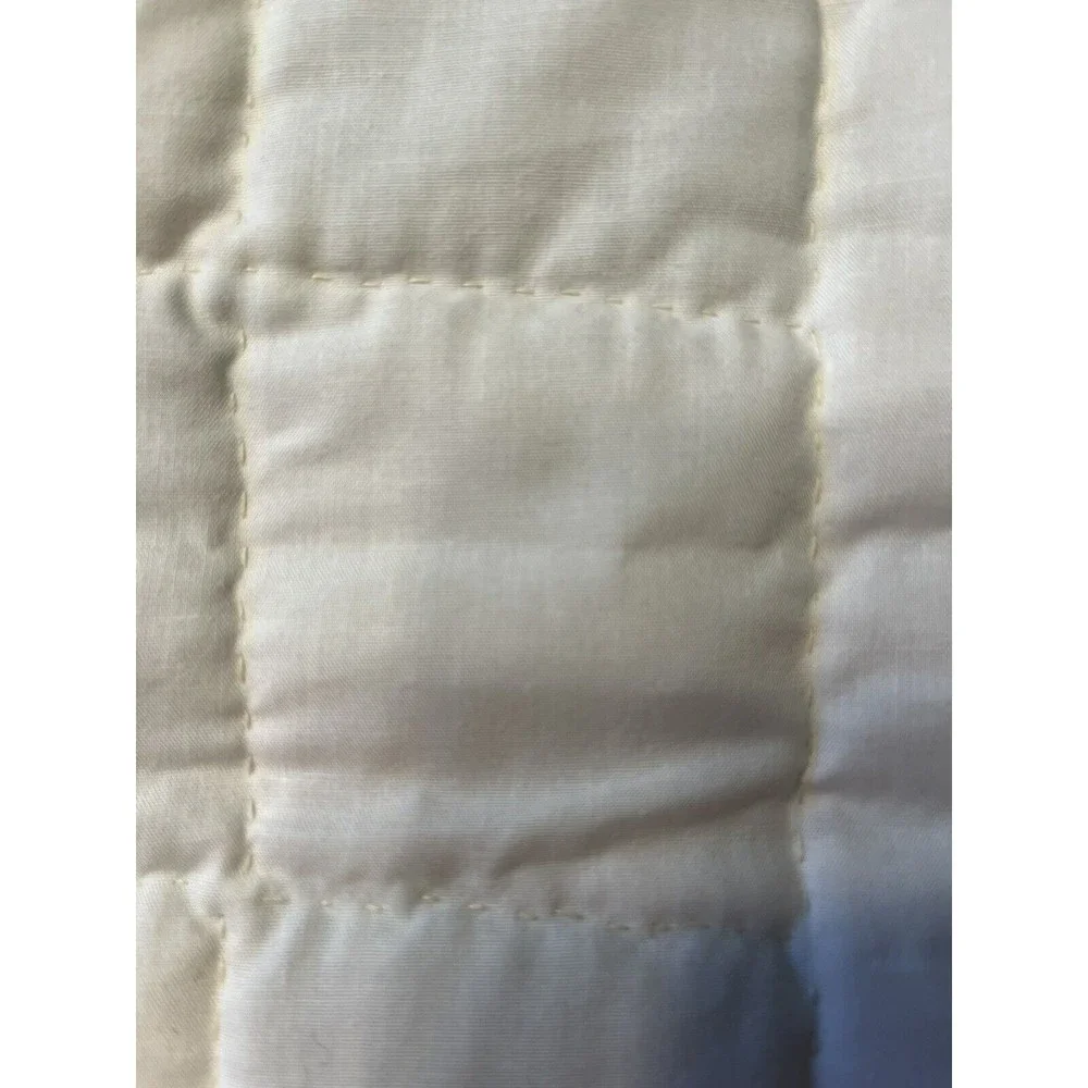 New - Amish Made “Quilted Blocks” Baby Crib Quilt Yellow Green White 38”x48
